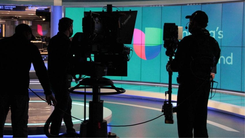 Univision behind the scenes studio of live production