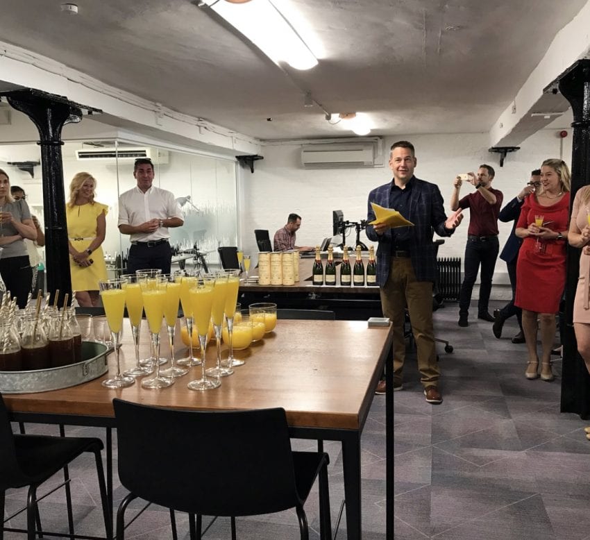 FIRST London new office with mimosas