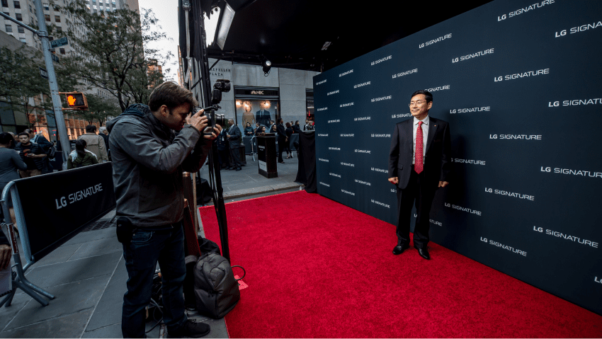 Man on red carpet at LG Signature event