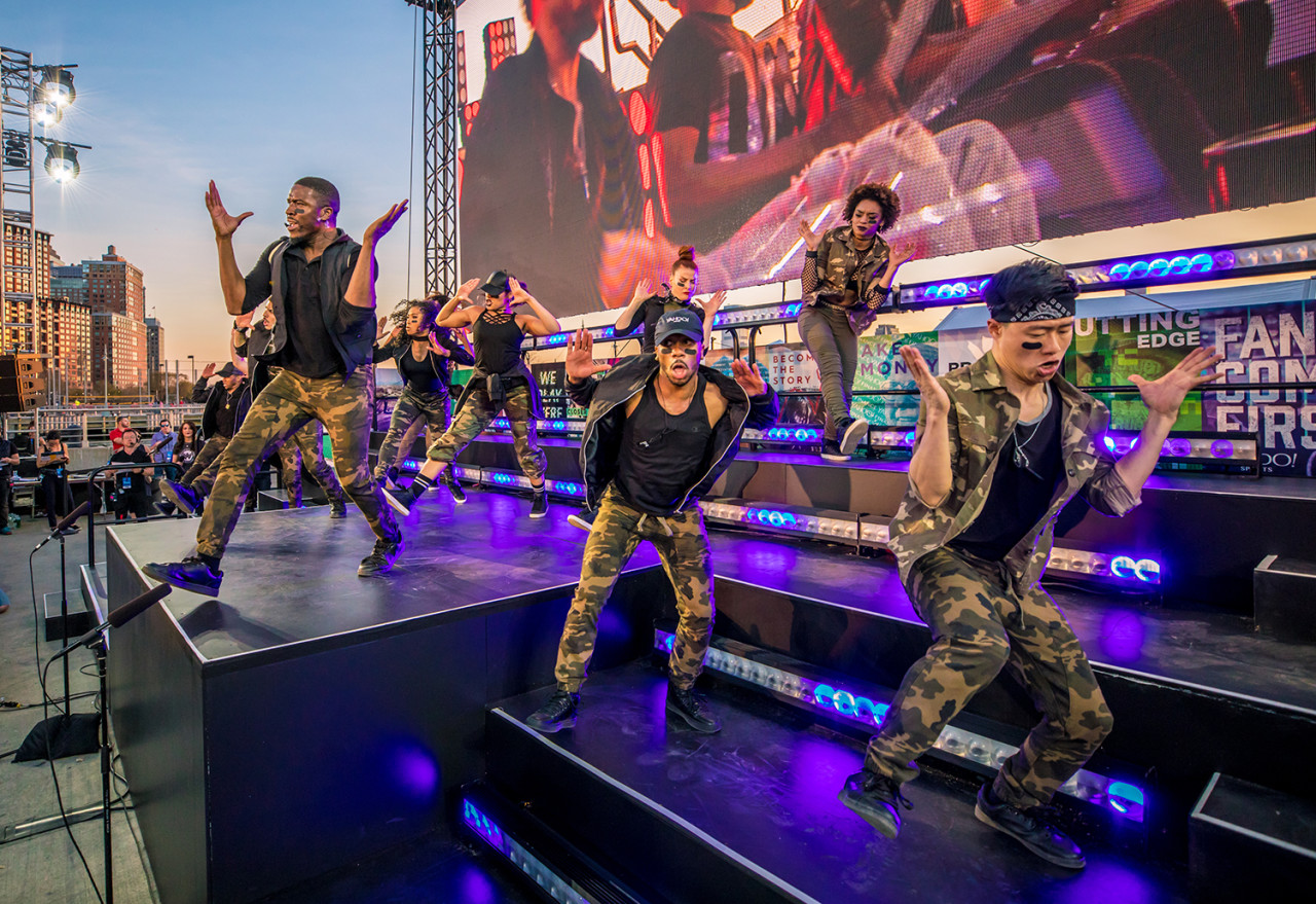 Dancers on stage performing